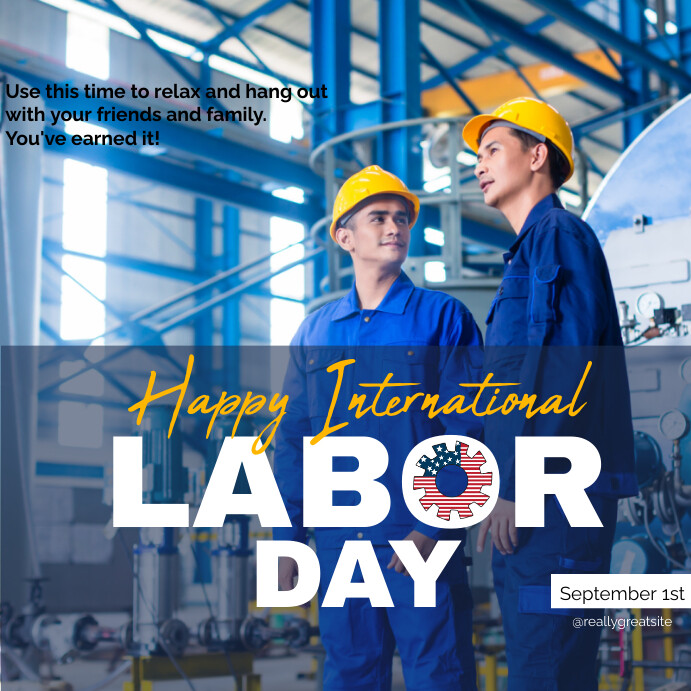Blue Labor Day Instagram Ad Template | PosterMyWall