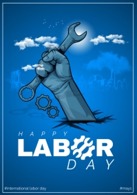 Azul Labor Day Template A3