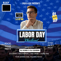 Labor Day Weekend Celebration Flyer Instagram Post template