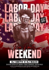 棕色 Labor Day Party A4 Template