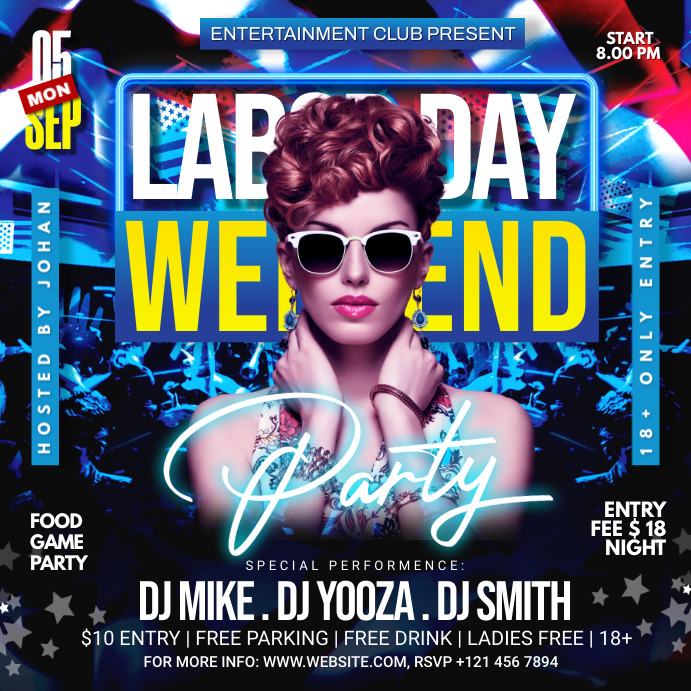 Labor Day Weekend party Template PosterMyWall