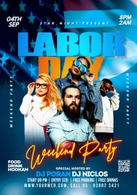 Labor day weekend party A1 template