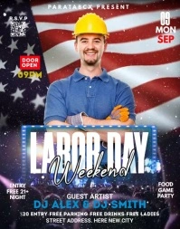 Labor day weekend party flyer Póster/Tablero template