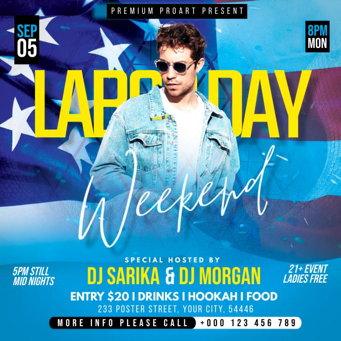 Labor Day Weekend Party flyer Template PosterMyWall