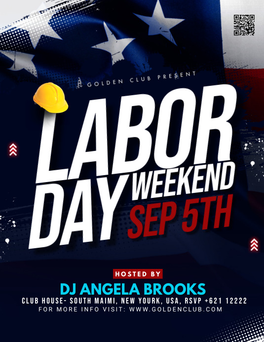 Labor Day Weekend Party flyer Рекламная листовка (US Letter) template