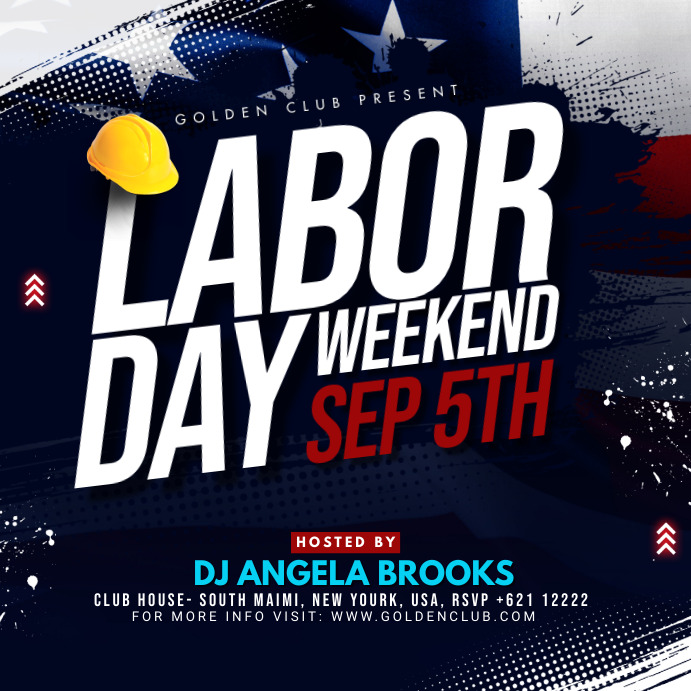 Labor Day Weekend Party Social Media Ad Square (1:1) template