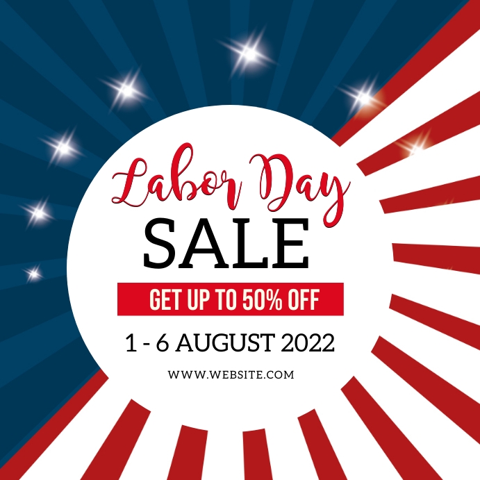 Labor Dat Square Promo LABOR DAY WEEKEND SALE DESIGN TEMPLATE | PosterMyWall