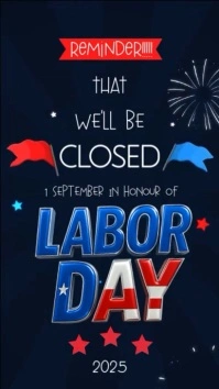 Labor day weekend shop closed notice instagram story template