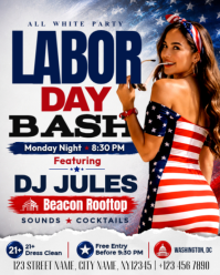 White Labor Day Party Instagram Portrait Template