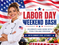 Hvid Labor Day Celebration Рекламная листовка Template