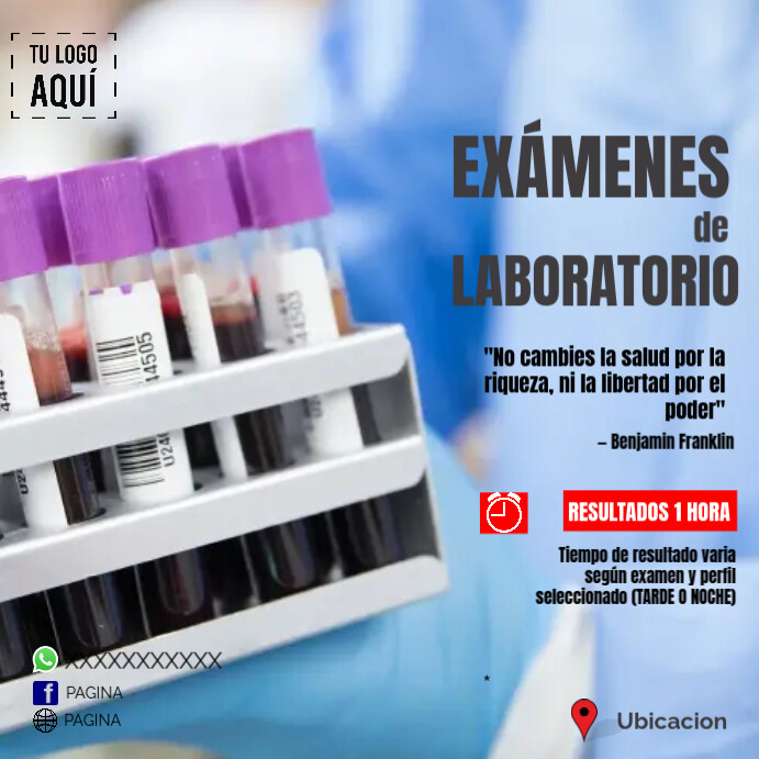 laboratorio clínico Instagram Post template