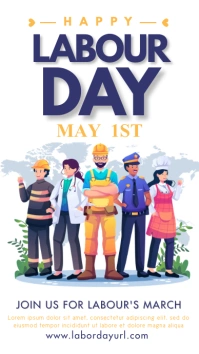 Labour day, labor day, evet, 1st may Instagram Story template