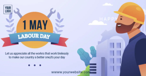 Purple labour day 1ST MAY Facebook-evenementomslag Template