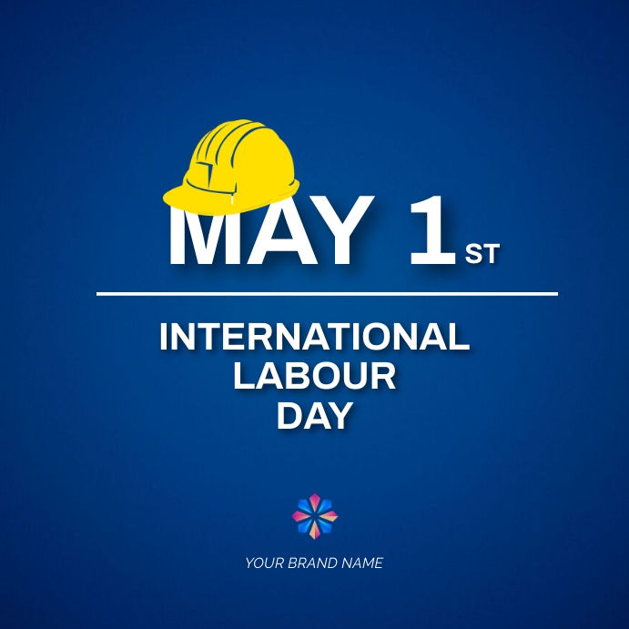 labour day flyer may 1st Square (1:1) template