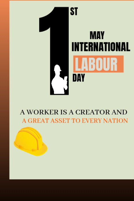 LABOUR DAY international world celebration poster design Banier 4’×6’ template