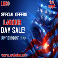 Labour day sale flyer Square (1:1) template
