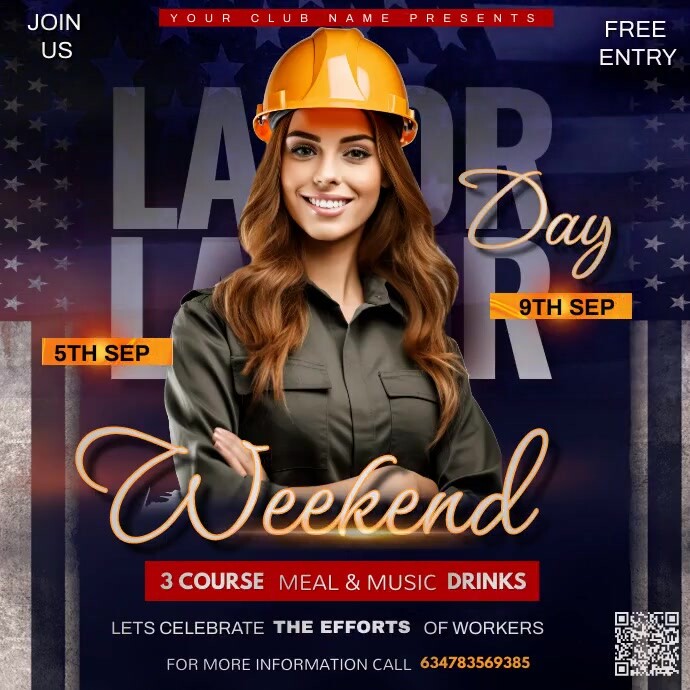 labour day weekend Publicação no Instagram template