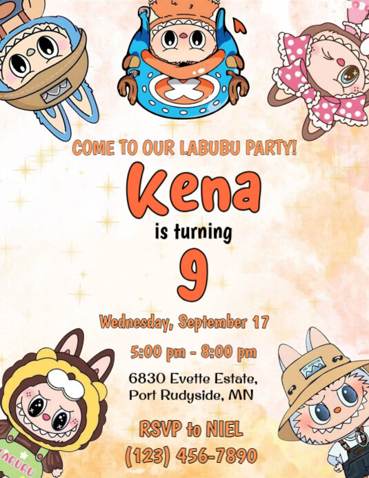 Modèle Labubu Birthday Invitation | PosterMyWall
