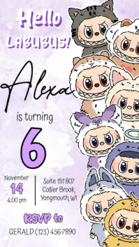 Labubu Birthday Invitation Instagram Story template