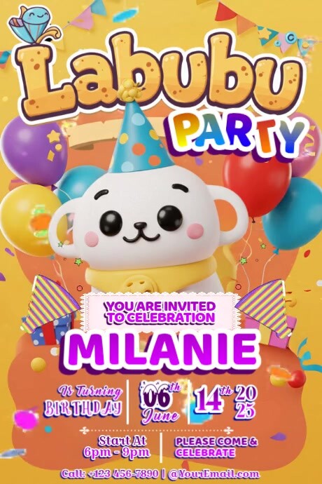 Labubu Fun Day for Milanie Poster template