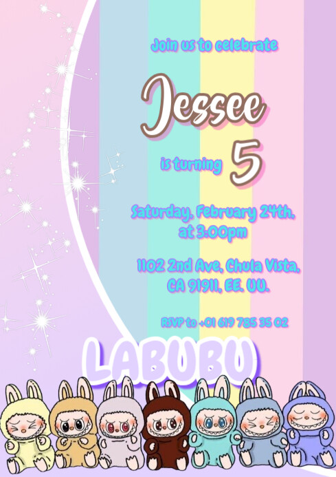 Labubu Invites Labubu invitation Template | PosterMyWall