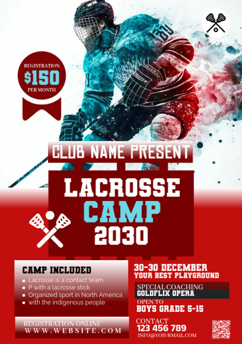 Lacrosse Flyer A2 template