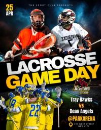 Lacrosse gameday championship tournament ncaa men's team schedule editable poster flyer template