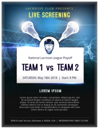Lacrosse Live Screening Poster Template Рекламная листовка (US Letter)