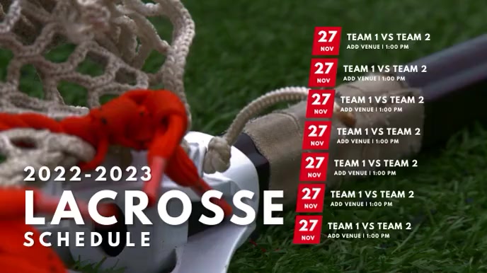 Lacrosse Schedule Template PosterMyWall