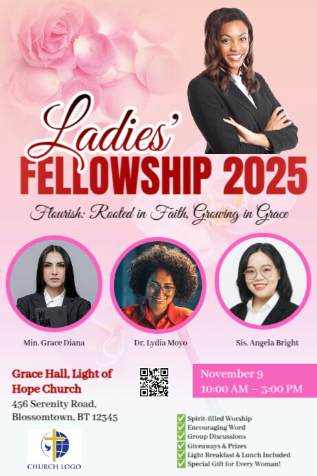 Ladies' Fellowship Event Poster template