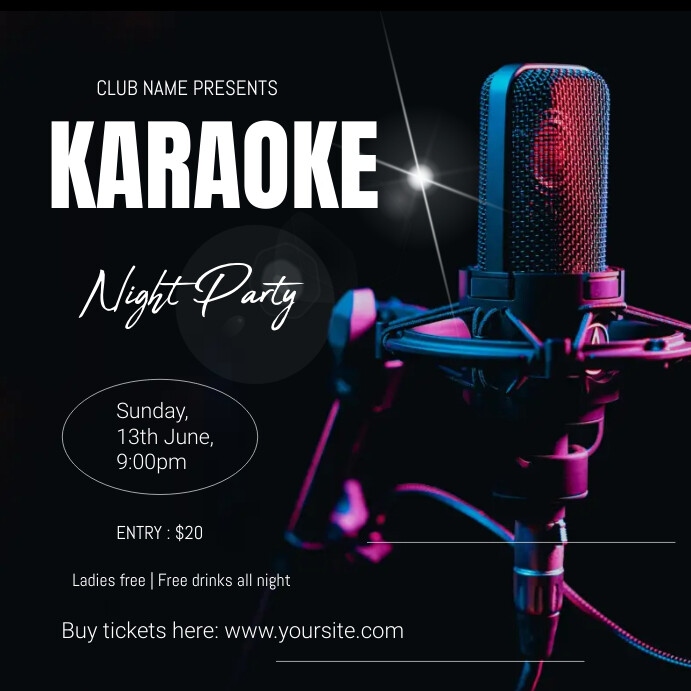 Night Party Invitation Instagram Post template