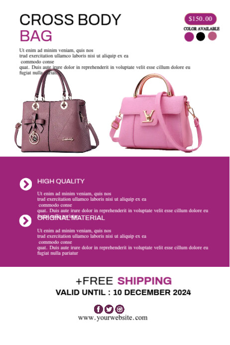 Ladies Bag Ads Template | PosterMyWall