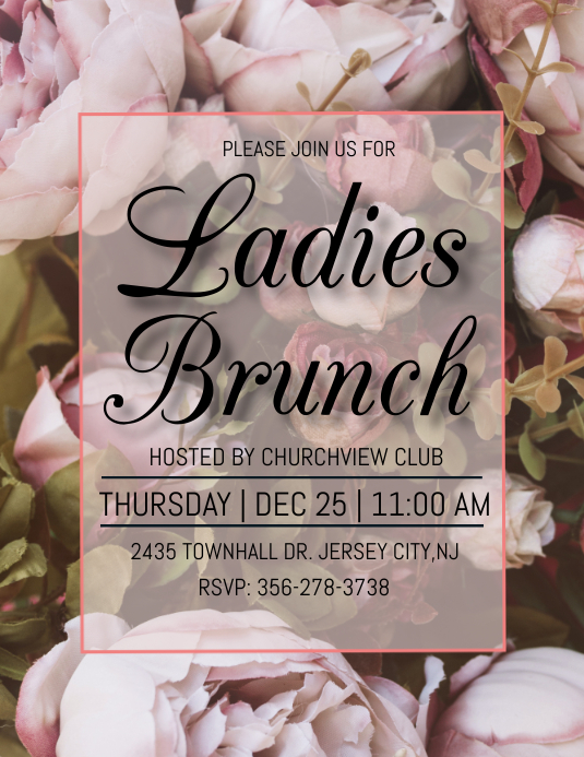 Ladies brunch flyer, brunch invitation Template | PosterMyWall