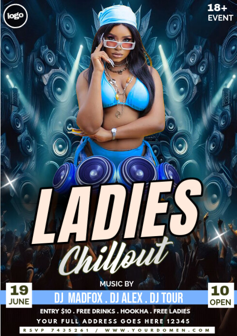 Ladies Chillout Party  A4 template