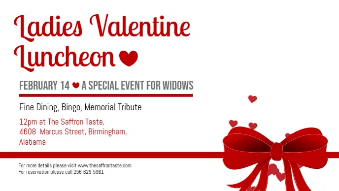 Ladies Dinner Event Valentine's Party Display Video Facebook 封面视频 (16:9) template