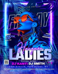 Ladies Friday Night Party Flyer Poster/Wallboard template