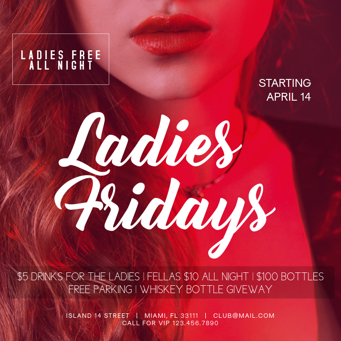 Ladies Fridays Instagram Party Banner Template Postermywall