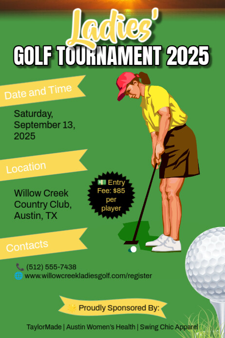 Ladies Golf Tournament 海报 template