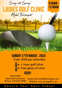 Ladies Golf Tournament Flyer Template ,  Golf A5