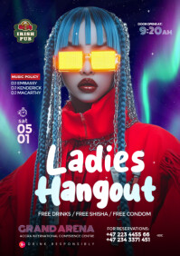 Ladies Hangout Party Design Template A4
