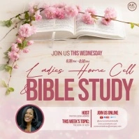 Ladies Home cell bible study event design tem Cuadrado (1:1) template