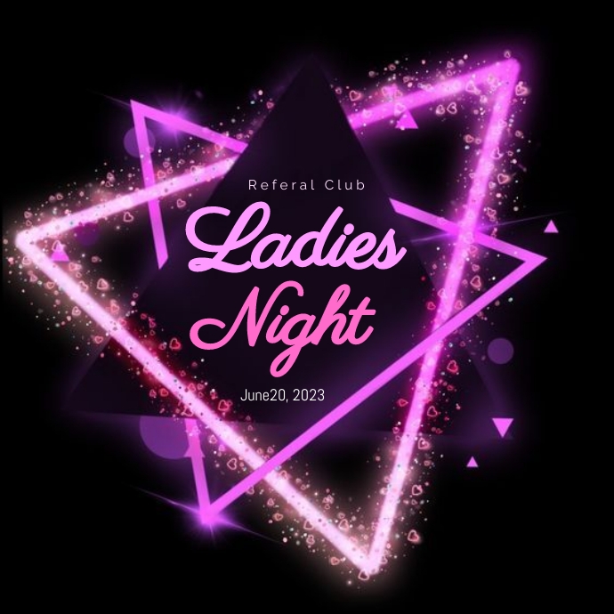 ladies karaoke night party logo ,ladies night template