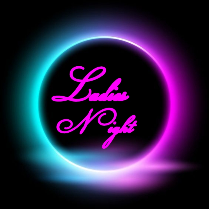 ladies karaoke night party logo ,ladies night template