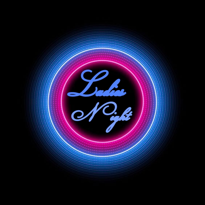 ladies karaoke night party logo ,ladies night template