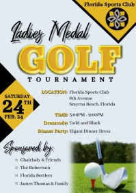 Ladies Medal Golf Tournament Flyer A5 template