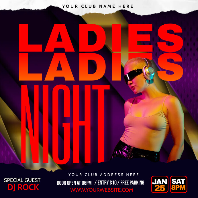 ladies night bar club drink specials Message Instagram template