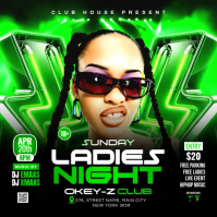 Ladies Night Club Party Instagram Post Video Wpis na Instagrama template