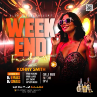 Ladies Night Club Party Instagram Post Video Wpis na Instagrama template