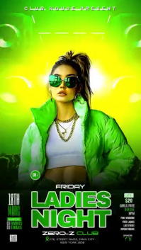 Ladies Night Club Party Instagram Story Video template