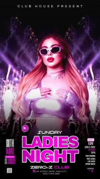 Ladies Night Club Party Instagram Story Video template